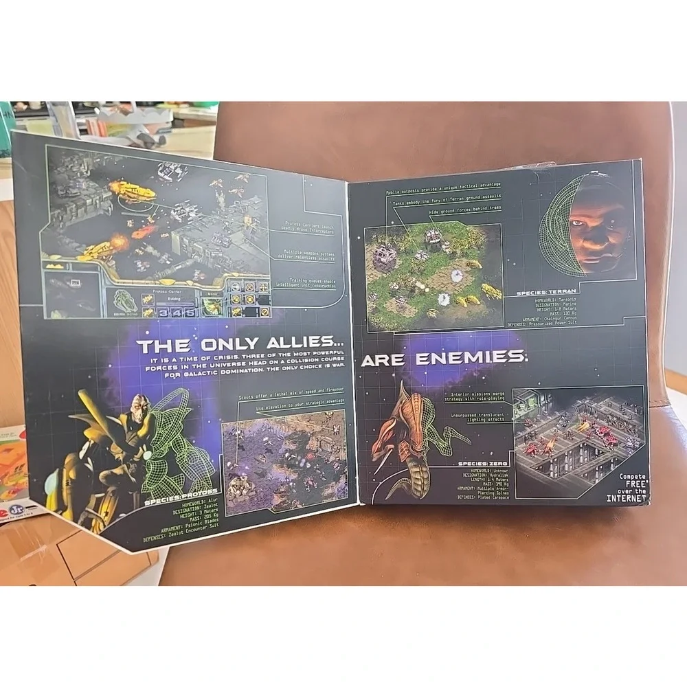 Vintage 1998‎ Blizzard StarCraft Protoss Cover Brood War Expansion Set PC Game
